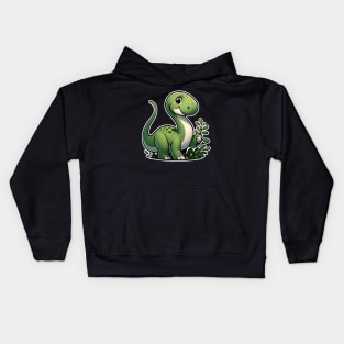 Cute brontosaurus Kids Hoodie